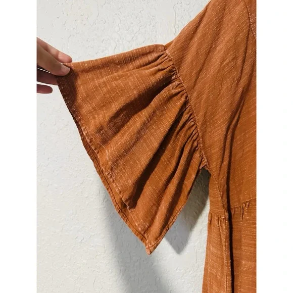 Easel Pumpkin FLOWY Oversized Blouse Size Medium - Picture 2 of 4